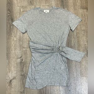 ba&sh Gray T-Shirt Dress with Belt Detail
